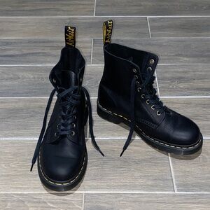 Dr. Martens Black Boots with Yellow Accents